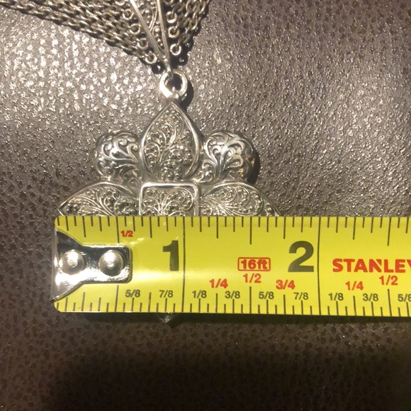 LOIS HILL Sterling Silver Reversible Multi-Strand Floral Pendant Necklace - Picture 9 of 17